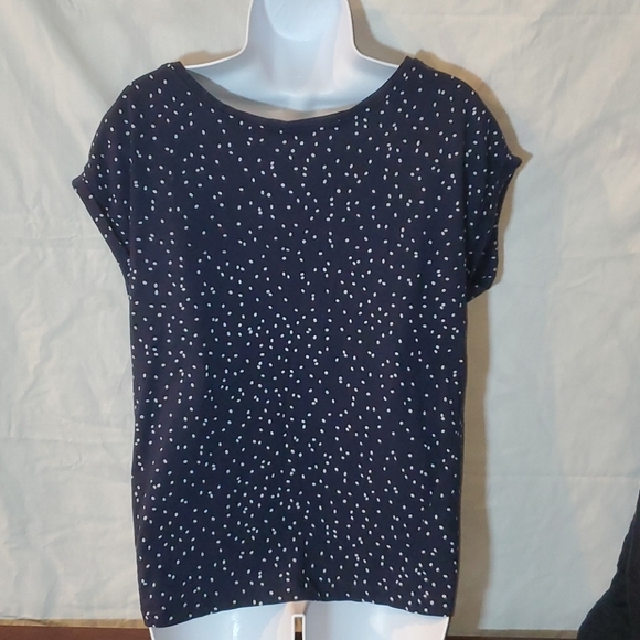 Dark blue Zara top with white oval dots - Picture 5 of 12